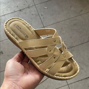 Golden Road Beige Sandals